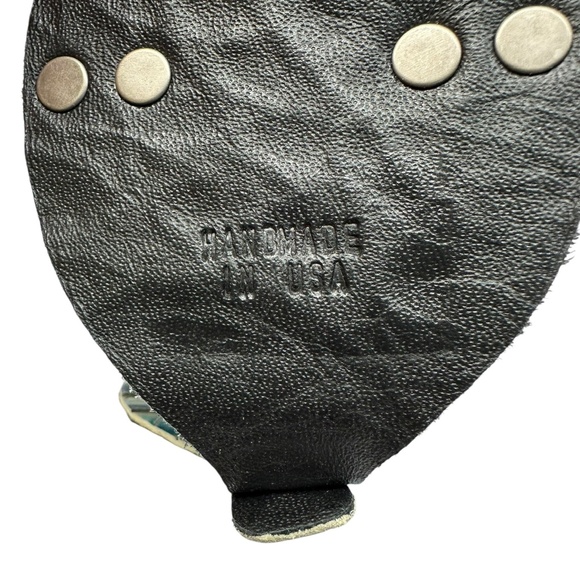THOMAS WYLDE Croc Embossed Gladiator Leather Belt With Skull Made In USA Med main image 4